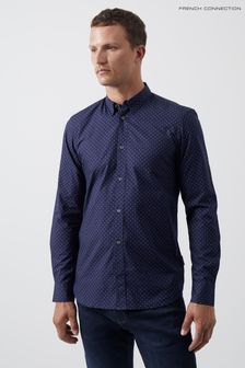 French Connection Blue Micro Print Long Sleeve Shirt (819721) | NT$1,630