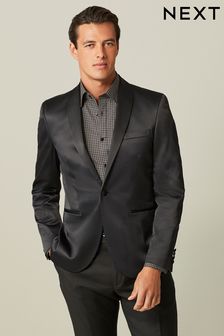 Black Satin Tuxedo Jacket (819792) | $122