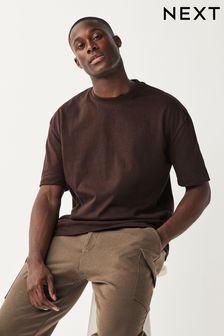 Brown Relaxed Fit Heavyweight T-Shirt (819910) | LEI 100