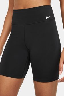 Črna - Kratke hlače s srednje visokim pasom Nike One dolžine 7 inčev (820513) | €30