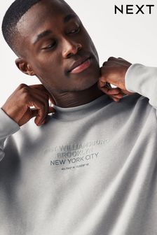 Grey Graphic Crew Neck Sweatshirt (820554) | $42