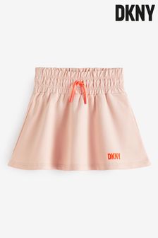 DKNY Pink Jersey Skirt With Oversized Waistband