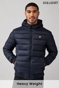 Lyle and scott wadded hooded bomber jacket sales