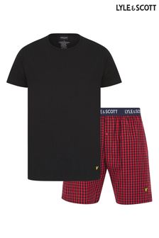 Lyle & Scott Black/Red Kyle T-Shirt and Shorts Set (821298) | $79