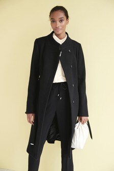 Manteau croisé à ceinture