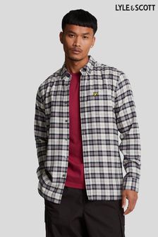 Lyle & Scott Navy 100% Cotton Check Flannel Shirt (821527) | $165