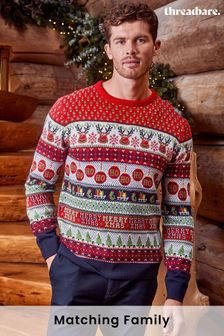 Rot - Threadbare Weihnachtliches Pulloverkleid mit Rundhalsausschnitt (821574) | 37 €