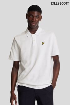 Lyle & Scott White Micro Argyle Polo Shirt (821805) | $111