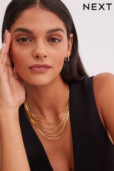 Gold Tone Layered Snake Chain Necklace (821873) | €15