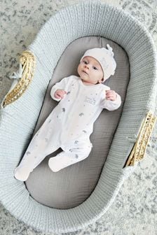 JoJo Maman Bébé White Born in 2023 Embroidered Sleepsuit (8220N5) | 104 QAR