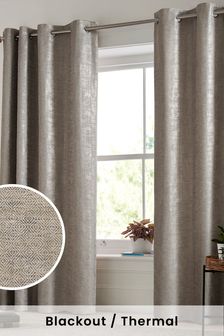 Next Luxe Silver Metalic Ikat  Lined Eyelet Curtains 168x229 66x90" rrp£105