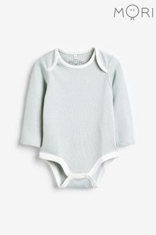 MORI Organic Cotton & Bamboo Long Sleeve Envelope Neckline Bodysuit (822260) | ₪ 91