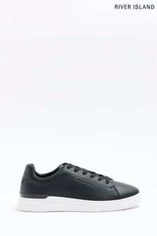River Island Black Lace-Up Cupsole Trainers (822404) | $72