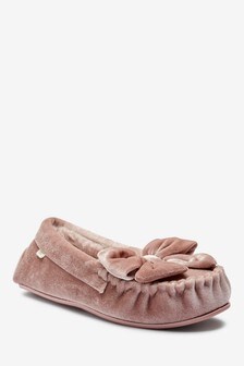 Chaussons en velours style mocassins