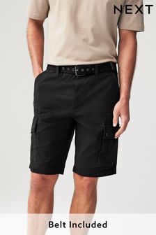 Black Belted Cargo Shorts (822550) | $47