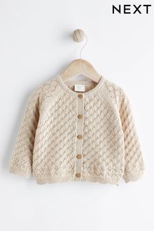 Neutral Baby Pointelle Knitted Cardigan (0mths-2yrs) (822878) | 59 QAR - 69 QAR