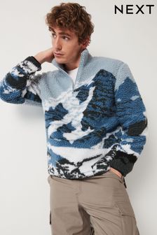 Blue - Printed Fleece (823233) | DKK450