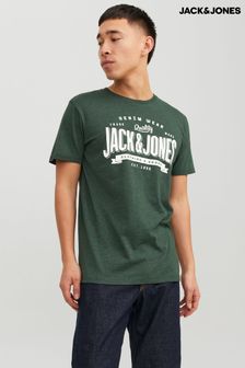 JACK & JONES Green Short Sleeve Logo T-Shirt (823322) | kr220