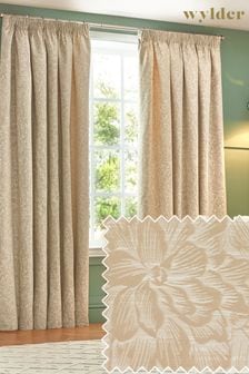 Wylder Nature Natural Grantley Jacquard Pencil Pleat Curtains (823414) | €76 - €190