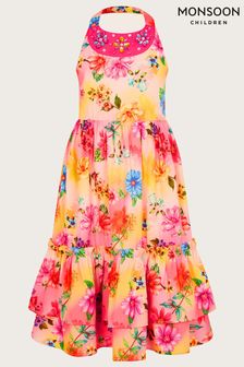 Monsoon Pink Tropical Ombre Halter Maxi Dress (823416) | 228 zł - 258 zł