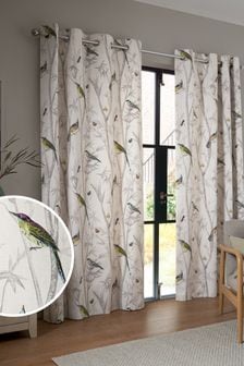 Natural Country Luxe Chinoiserie Bird Trail Eyelet Lined Curtains (824194) | $45 - $193