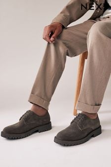 Brown Cleated Sole Derby Shoes (824412) | HK$328