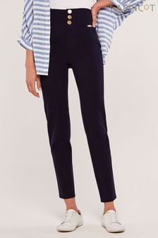 Apricot Blue Buttons Ponte Trousers (825196) | $76