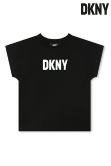 חולצת טי שחורה עם לוגו של DKNY