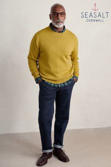 Żółty - Sweter dzianinowy Seasalt Cornwall Moorstone z bawełny organicznej (826064) | 435 zł
