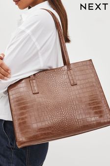 Tan Brown Formal Open Tote Bag (826156) | AED120