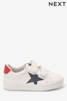 White Standard Fit (F) Star Touch Fastening Trainers (826465) | KRW34,200 - KRW40,600
