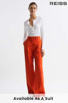 Reiss Orange Hollie Petite Wide Leg Linen Trousers (826926) | €203