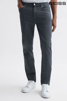 Reiss Airforce Blue Dover Slim Fit Brushed Jeans (827270) | 941 QAR