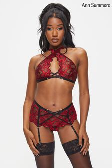 Ann Summers Red Brooke Floral Lace Bra & Knickers Set