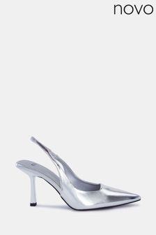 Novo Light Silver Zafu Slingback Court Shoes (828288) | 217 SAR