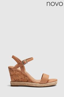 Novo Brown Regular Fit Booma Cork Wedge Sandals (828951) | AED200
