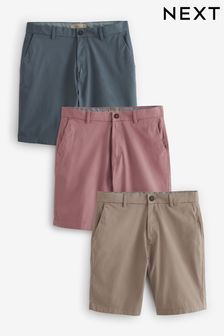 Vintage bleu/rose/pierre foncée - Coupe slim - Lot de 3 shorts chinos stretch (829264) | €45