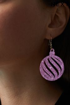 Pink Christmas Bauble Earrings (829442) | 5 €