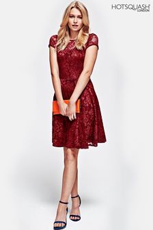 HotSquash Red Lace Fit And Flare Dress (829501) | kr2 550