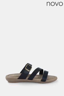 Novo Black Tia Strappy Mule Sandals (829559) | $55