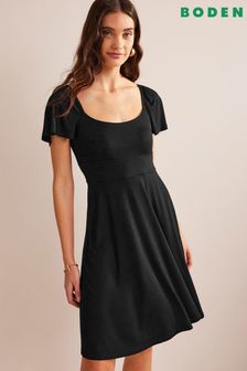 Черный - Трикотажное платье мини с квадратным вырезом Boden (829583) | €55