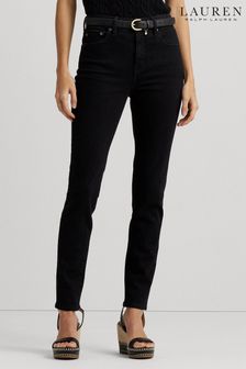 Lauren Ralph Lauren High Rise Skinny Ankle Black Jeans (829779) | kr1,804