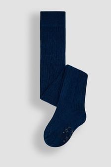 JoJo Maman Bébé Navy Cotton Rich Cable Tights (82U047) | $16