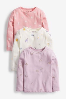 Lot de 3 t-shirts côtelés (3 mois - 7 ans)
