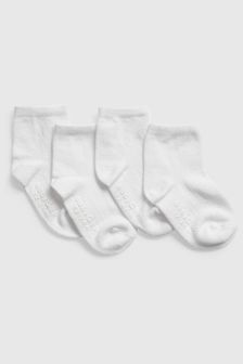 Gap White Toddler Crew Socks 4 Pack (830291) | BGN 26