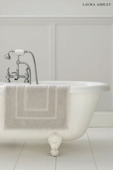 Laura Ashley Dove Grey Cotton Border Bath Mat (830394) | Kč950