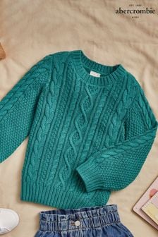 Abercrombie & Fitch Green Cable Crewneck Jumper (830955) | ₪ 135