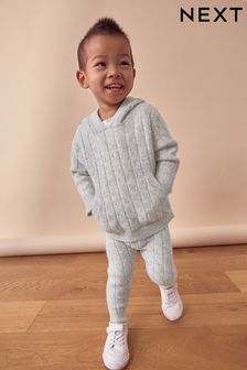 Knitted hoodie and jogger set discount