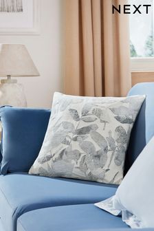 Blue 50 x 50cm Leaf Cushion