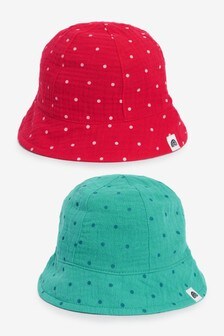 Pink/Green 2 Pack Crinkle Hats (0-18mths) (831599) | 226 UAH